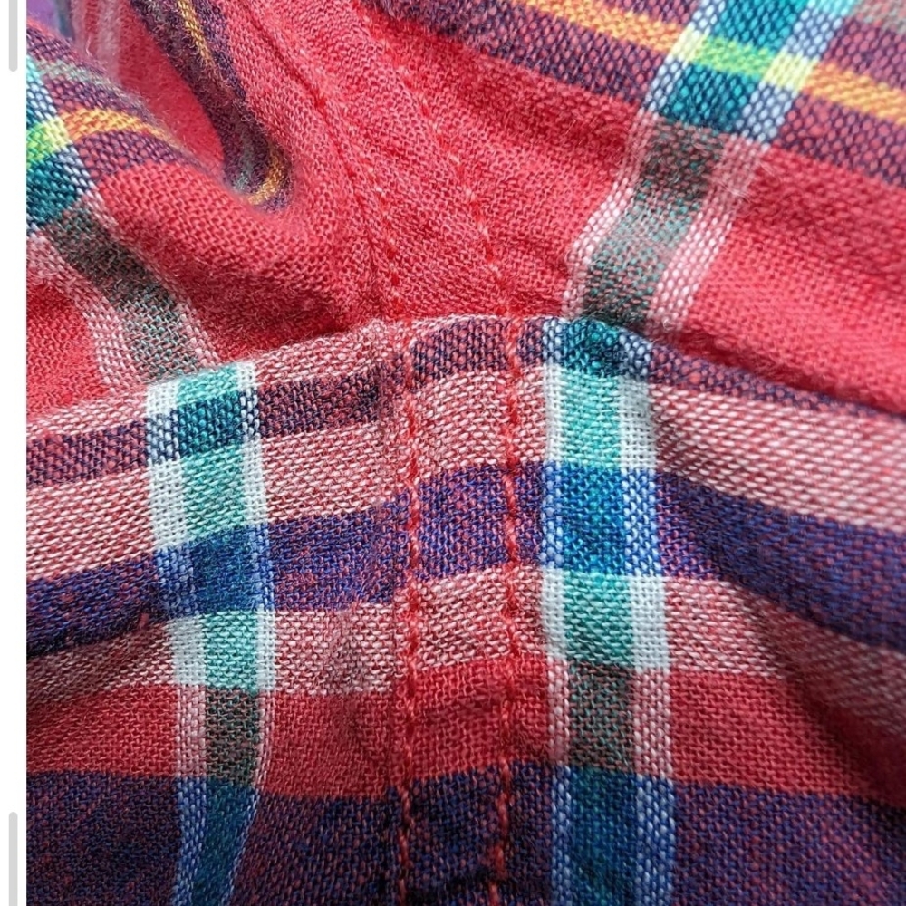 Pre-owned Women Plaid Red Shorts - Picture 4 of 6